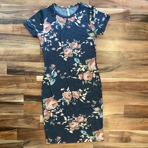 Floral Fitted Midi Dress